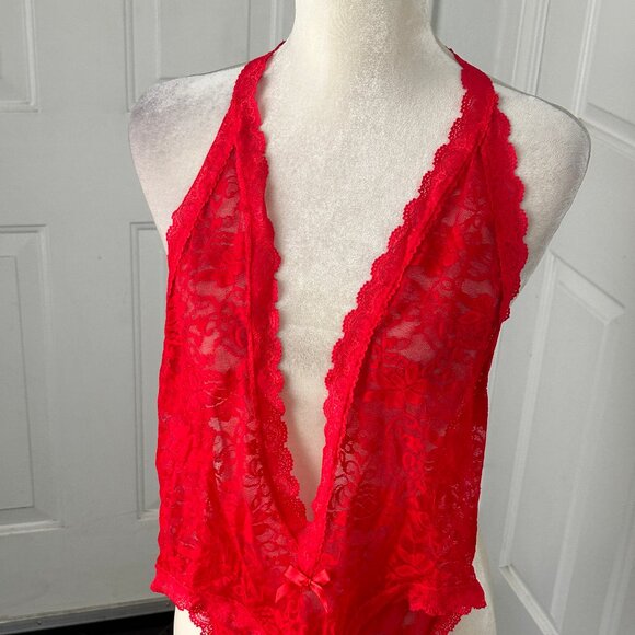 Dreamgirl Women Peek-a-boo Strappy Teddy Bodysuit Red One Size 8694 - Picture 1 of 13